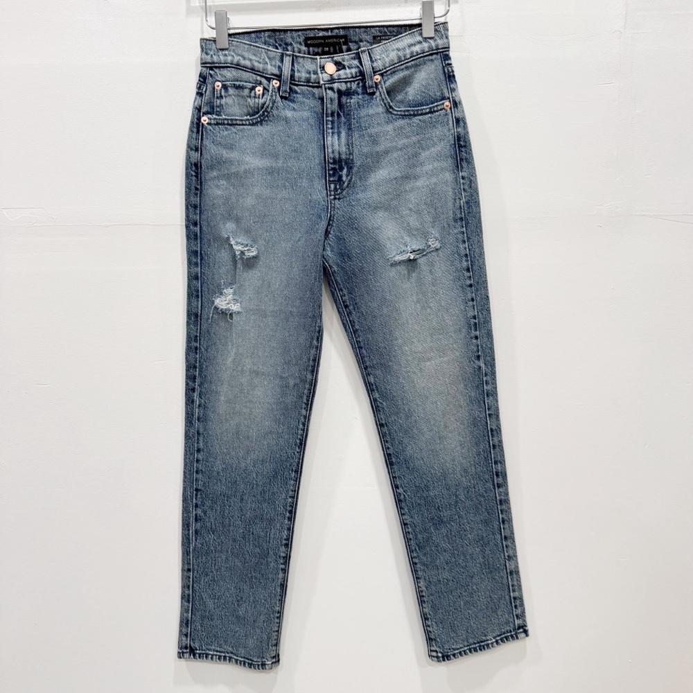 Modern American La Fayette Straight Leg Jeans Distressed in Brooklyn Wash 26